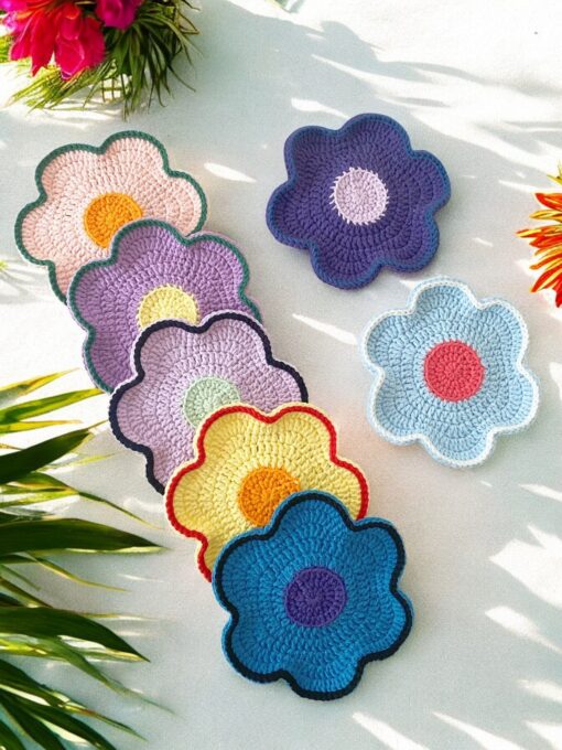 Flower Coaster Crochet Pattern - Free & Easy Crochet Tutorial | Yarntasy