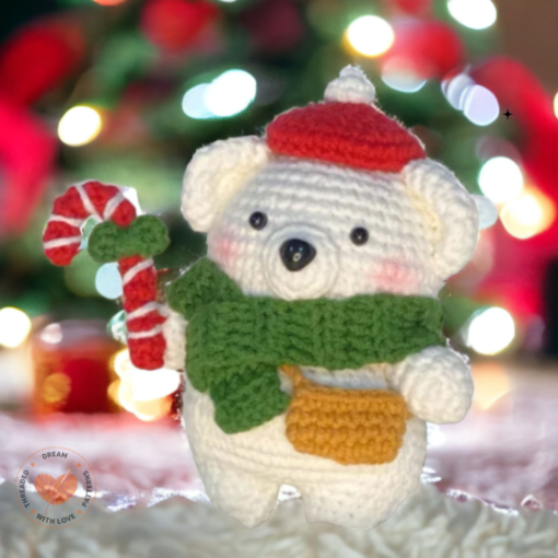 Christmas Polar Bear Crochet Pattern - Adorable Amigurumi Plush for Xmas