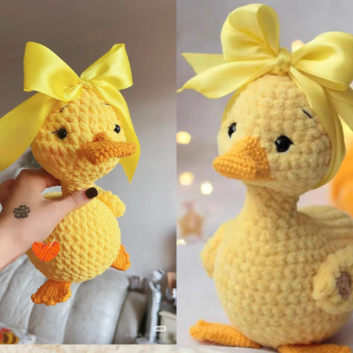 Ducky Crochet Pattern - Handmade Amigurumi Duck with Bow