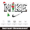 Nike Logo Grinch Merry Christmas SVG featuring a festive Grinch design with holiday elements