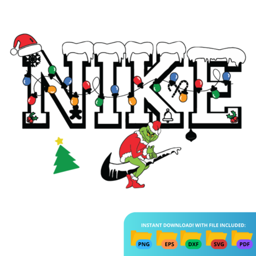 Christmas Nike Grinch SVG Files For Cricut with festive Grinch design for sublimation projects