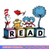 Happy Reading Book Day Dr Seuss SVG design for fun and inspiring literacy crafts