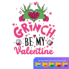 Retro Grinch Be My Valentine Heart SVG design for Valentine’s Day crafting and retro-themed projects