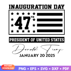 47th President Of The United States Trump 2025 SVG graphic design for patriotic crafts and projects