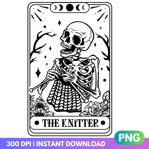 Unique Knitter Tarot Card design for craft lovers