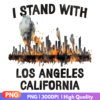 Pray For California PNG design featuring support for LA firefighters and fire recovery efforts in Los Angeles