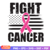 Fight Cancer American Flag Pink Ribbon SVG design for breast cancer awareness crafts and projects