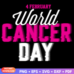 World Cancer Day 4 February SVG design for global cancer awareness projects