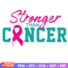 Stronger Than Cancer World Cancer Day Pink Ribbon SVG design for awareness and support projects