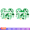 Lucky Disney Mouse Head SVG design featuring a mouse head with shamrocks for St. Patrick's Day crafts.