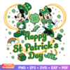 Disney-themed St. Patrick's Day design featuring shamrocks and festive elements, ideal for DIY crafts.