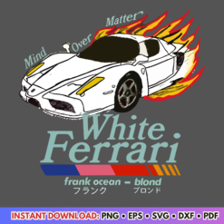 White Ferrari Frank Ocean Blond Album SVG cutting file for music-inspired designs and crafts.