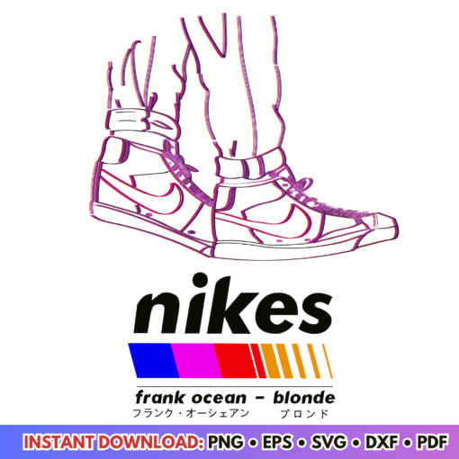 Frank Ocean Blond Nikes SVG graphic design file for crafting unique music-inspired creations