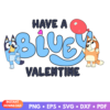 Have A Bluey Valentine Bingo SVG with adorable Bluey and Bingo characters for Valentine’s Day crafts and designs